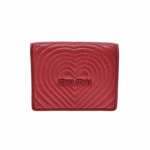 Miu Miu Heart Red Leather Bi fold Wallet